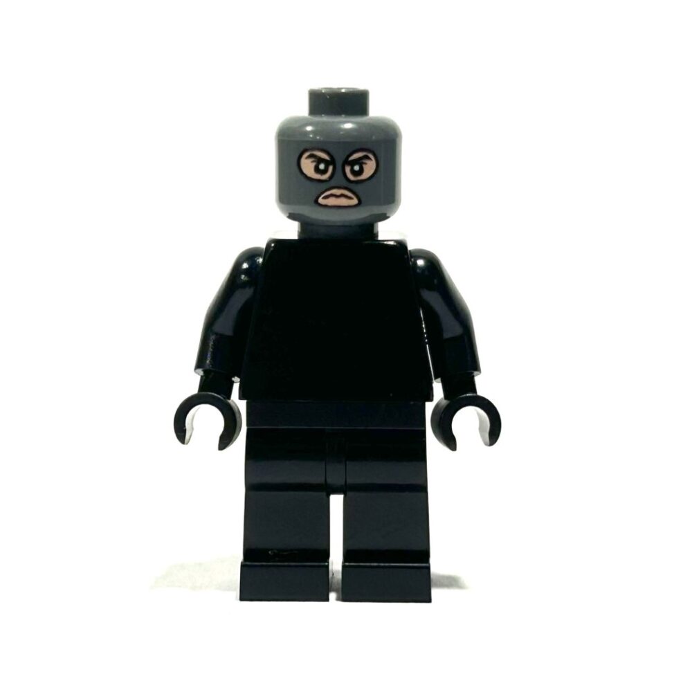 BrickRaidz UV printed Minifig Head Bad Guy dark bluish grey