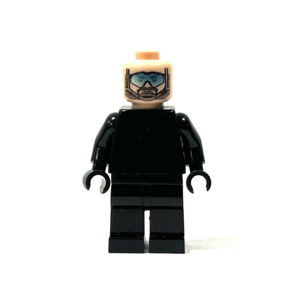 BrickRaidz UV printed Minifig Head Blue Glasses Operator v2
