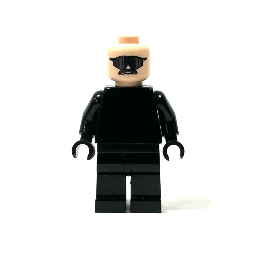 BrickRaidz UV printed Minifig Head Black Glasses Operator