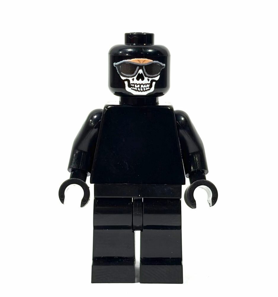 BrickRaidz UV printed Minifig Head Ghost v2 Black