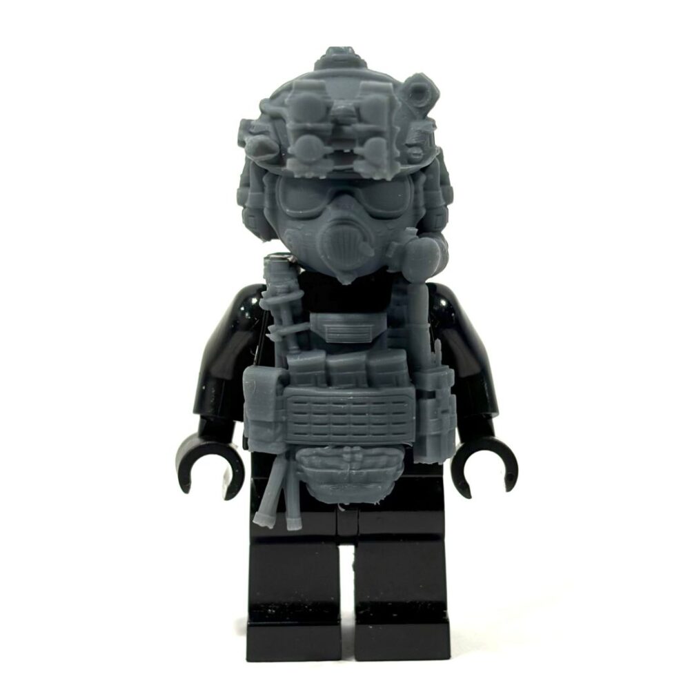 BrickRaidz complete gasmask head v15 inkl vest for Minifigures