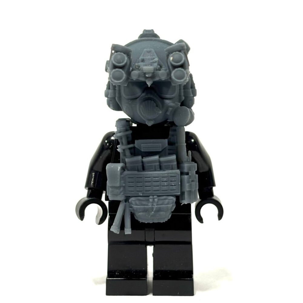 BrickRaidz complete gasmask head v16 inkl vest for Minifigures