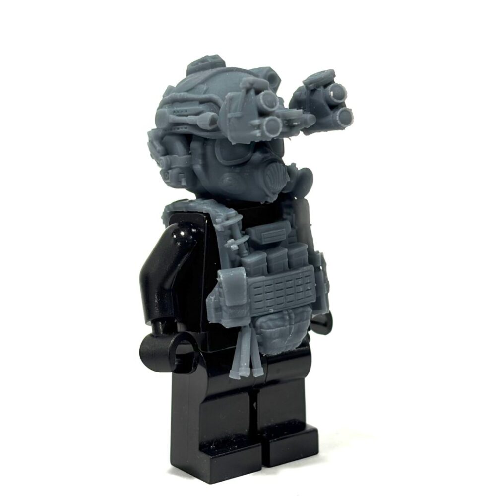 BrickRaidz complete gasmask head v16 inkl vest for Minifigures
